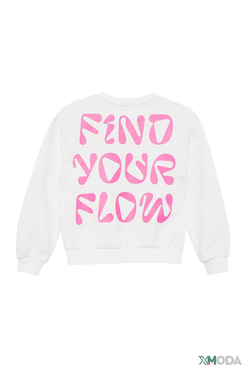 Толстовка s.Oliver дев. с принтом белый