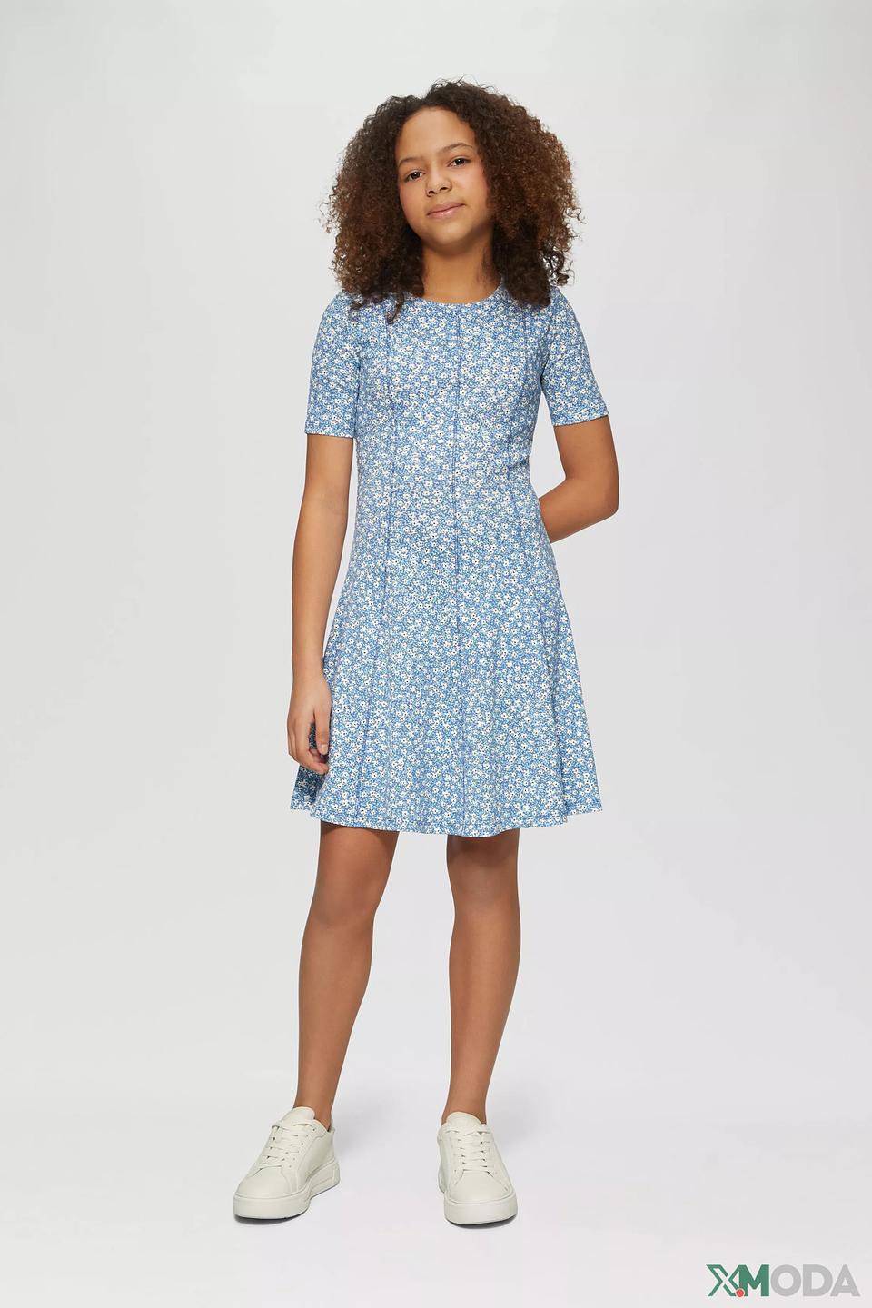 Платье s.Oliver дев. цветочный голубой
