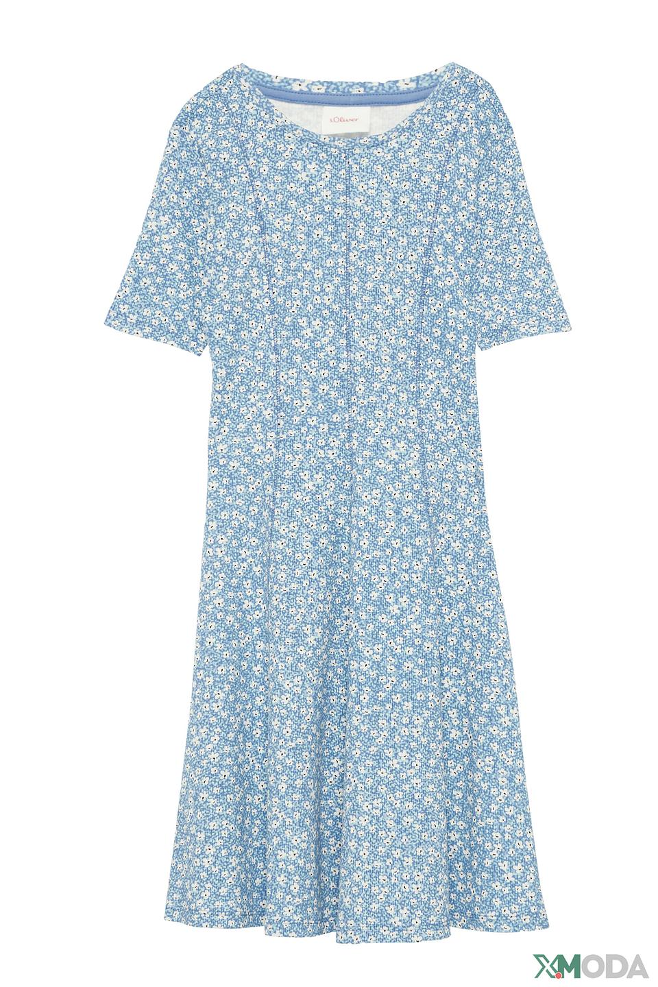 Платье s.Oliver дев. цветочный голубой
