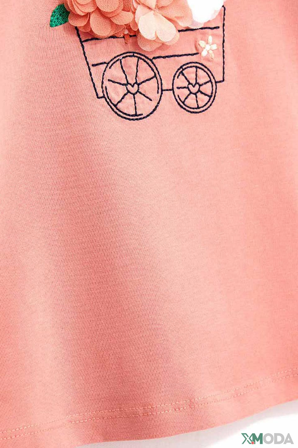 Футболка Original Marines коралловая с вышивкой