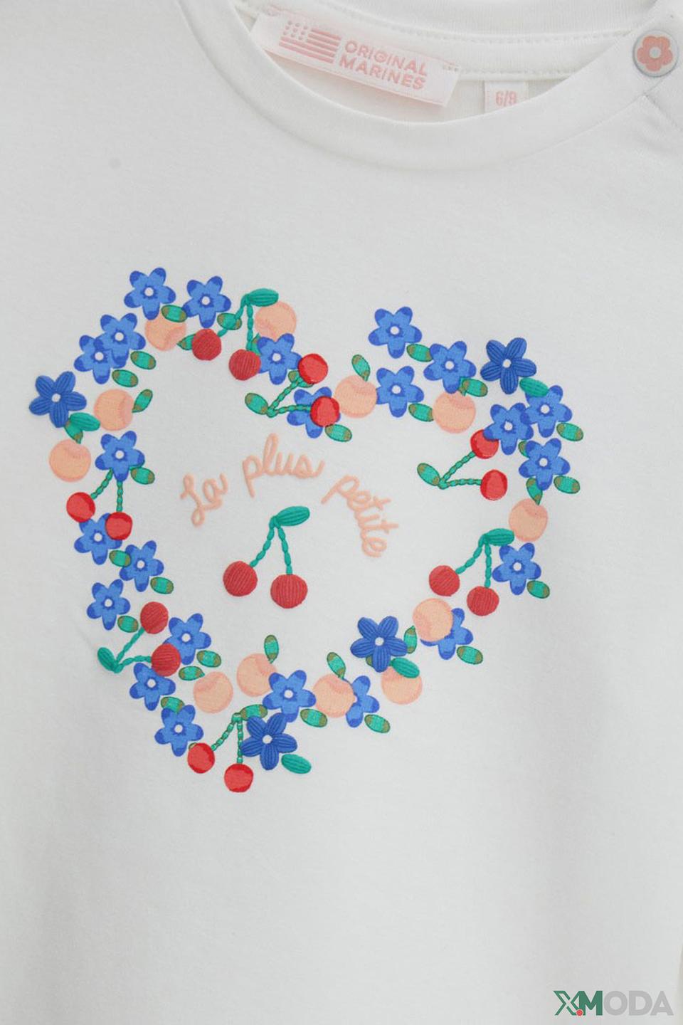 Футболка Original Marines дев. с вышивкой молочный