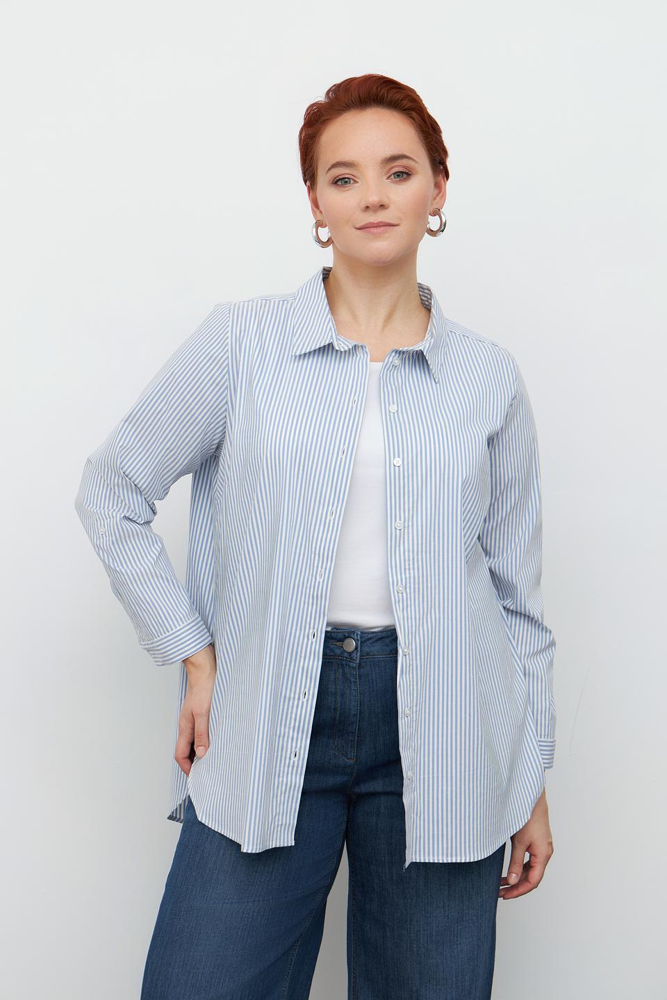 Рубашка Via Appia в полоску голубую