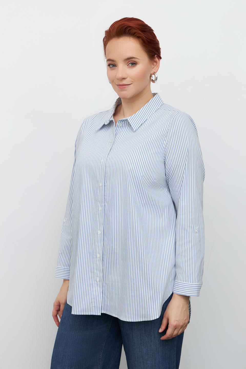 Рубашка Via Appia в полоску голубую