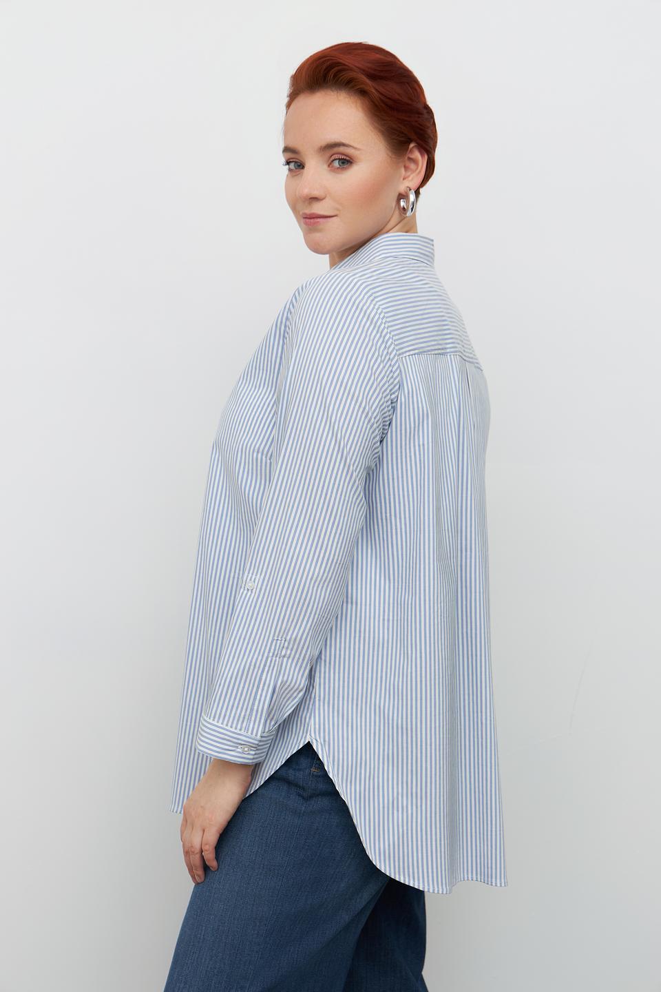 Рубашка Via Appia в полоску голубую