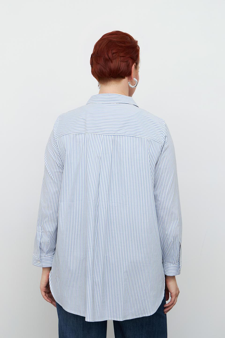 Рубашка Via Appia в полоску голубую
