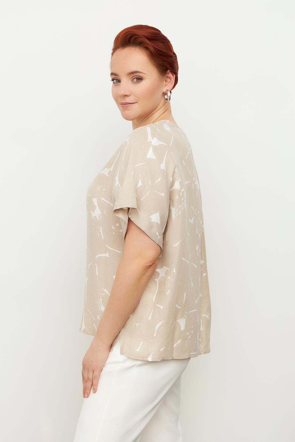 Блуза Margittes с принтом бежевая