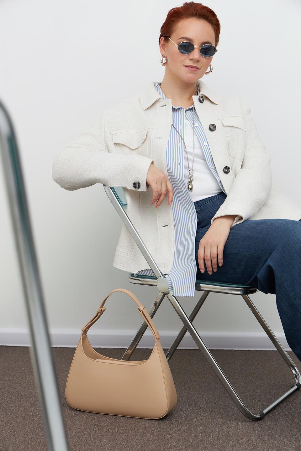 Жакет Lebek приталенный, молочный