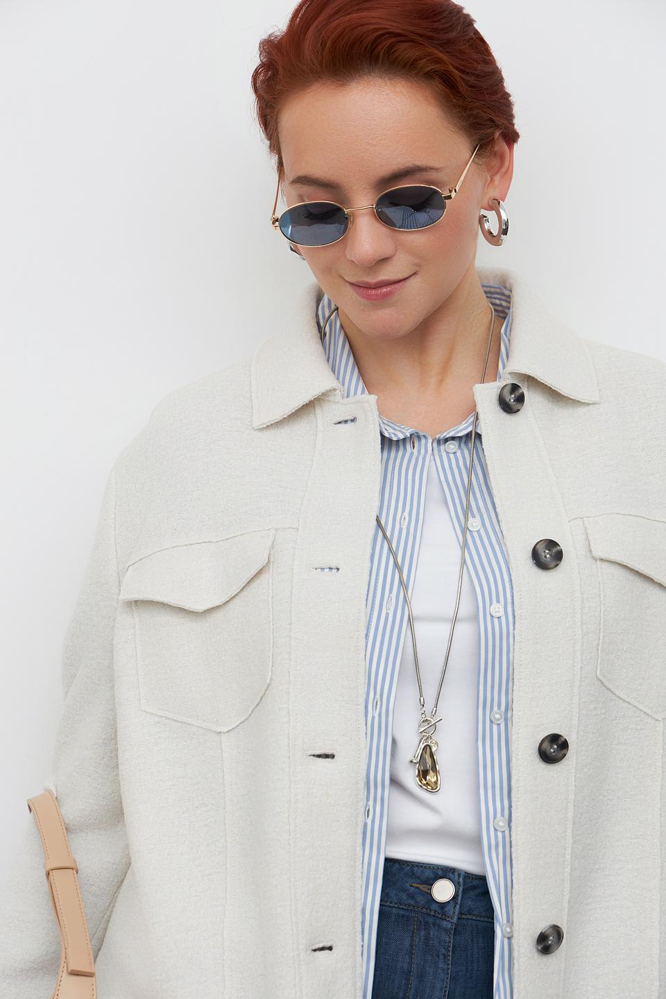 Жакет Lebek приталенный, молочный