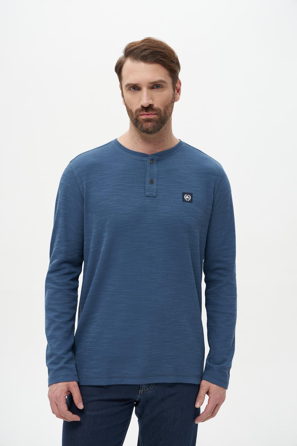 Лонгслив Lerros мужской синий с планкой