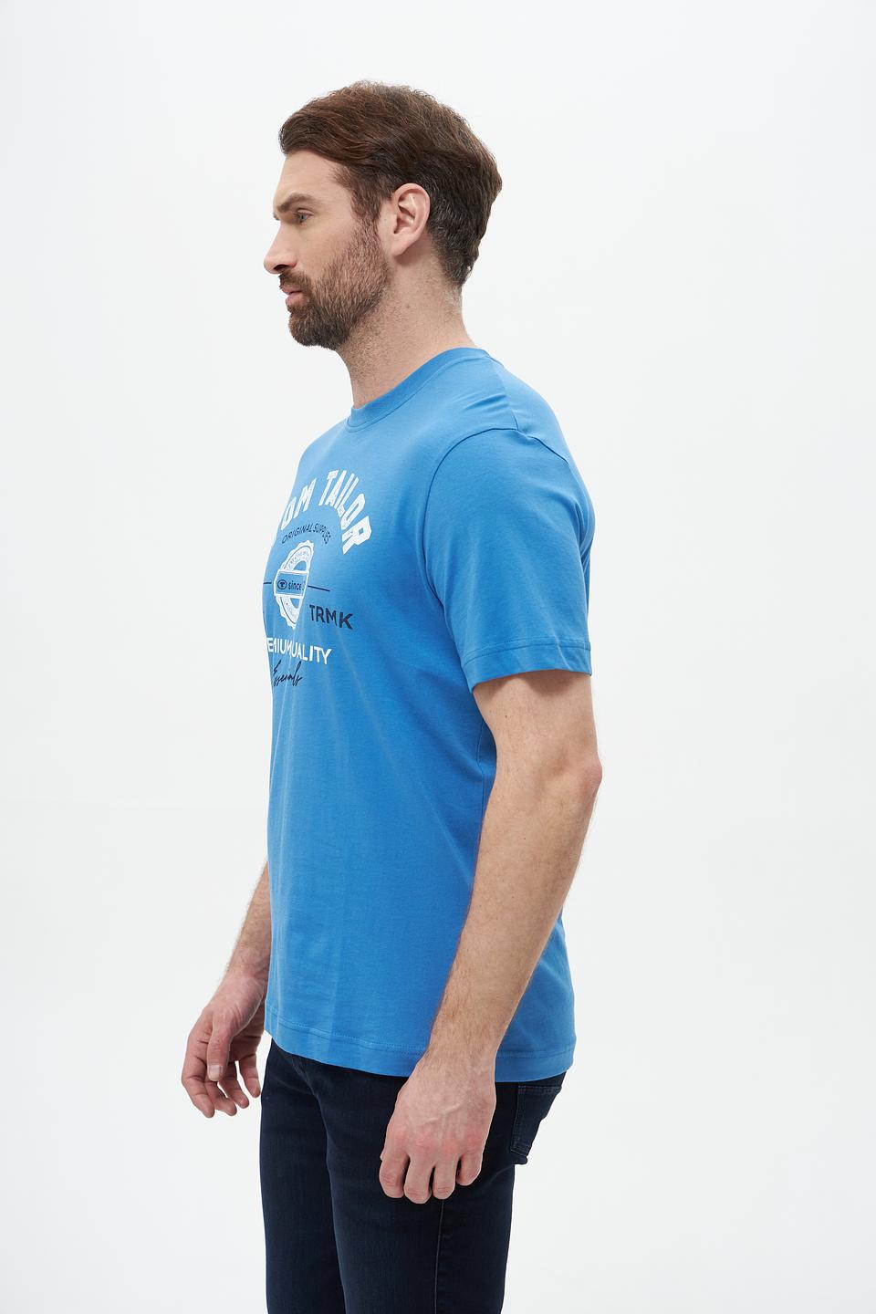 Футболка Tom Tailor с логотипом голубая