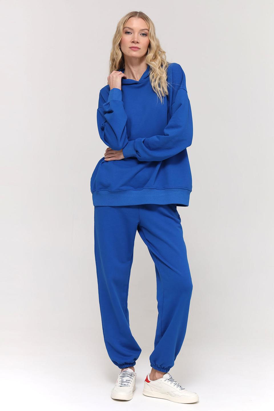 Пуловер Pezzo синий с капюшоном