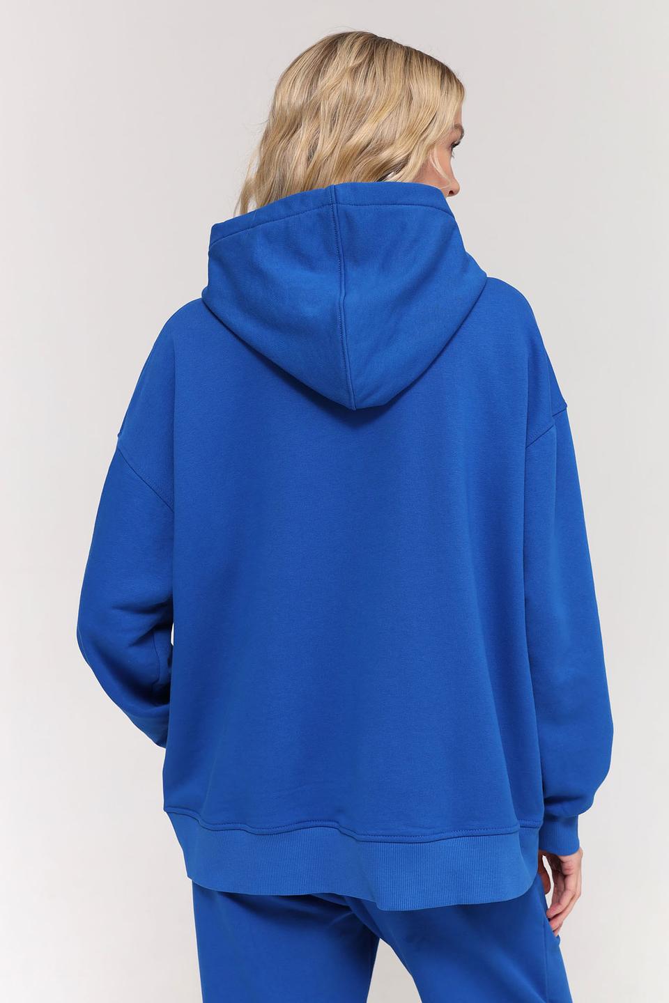 Пуловер Pezzo синий с капюшоном