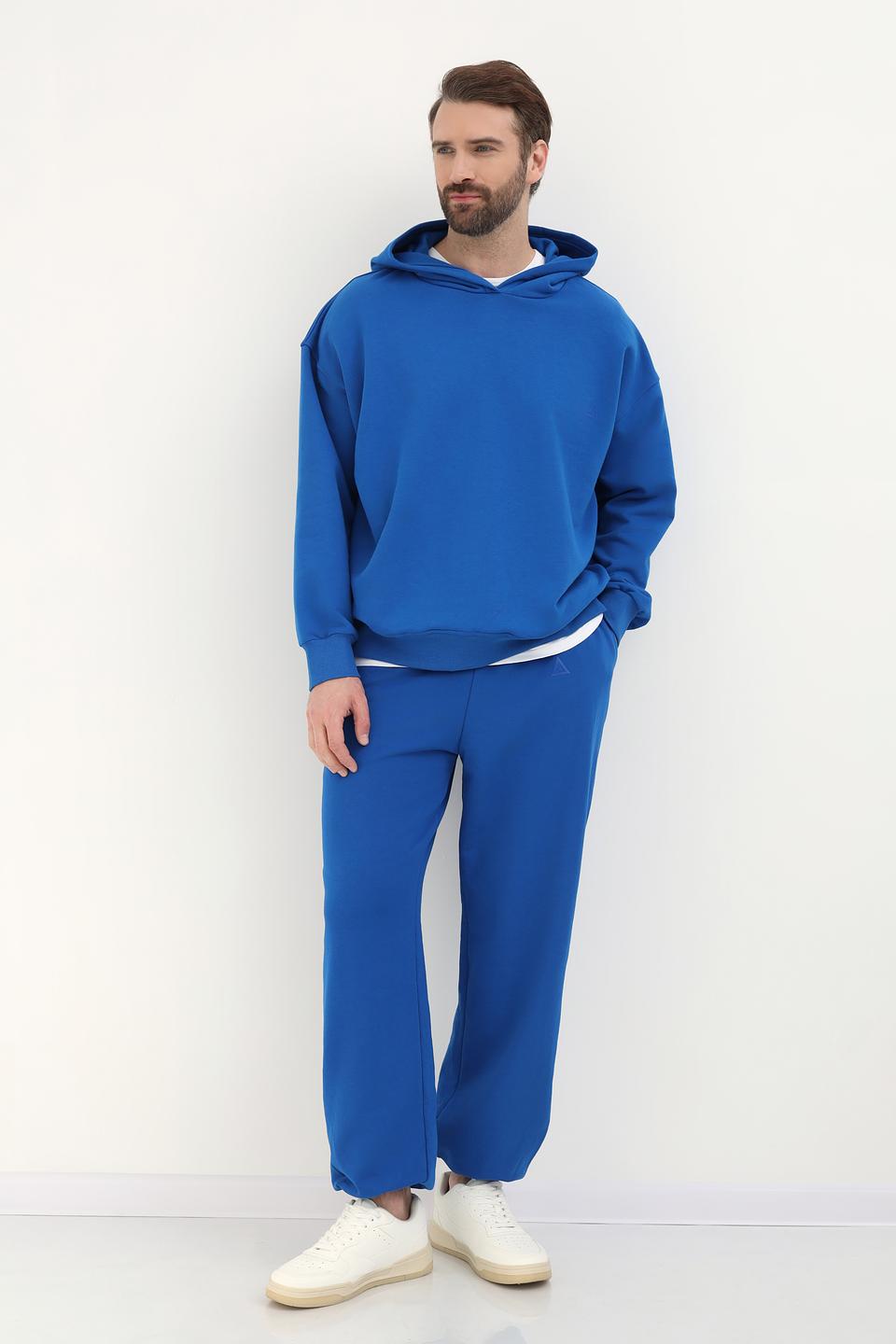 Пуловер Pezzo синий с капюшоном