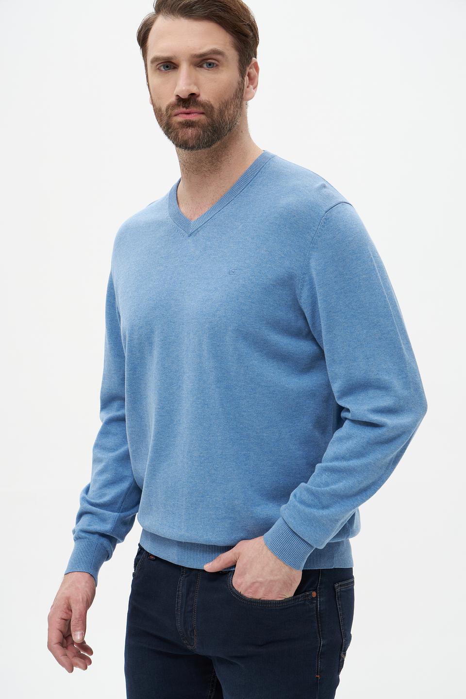 Джемпер Casa Moda V-образный голубой