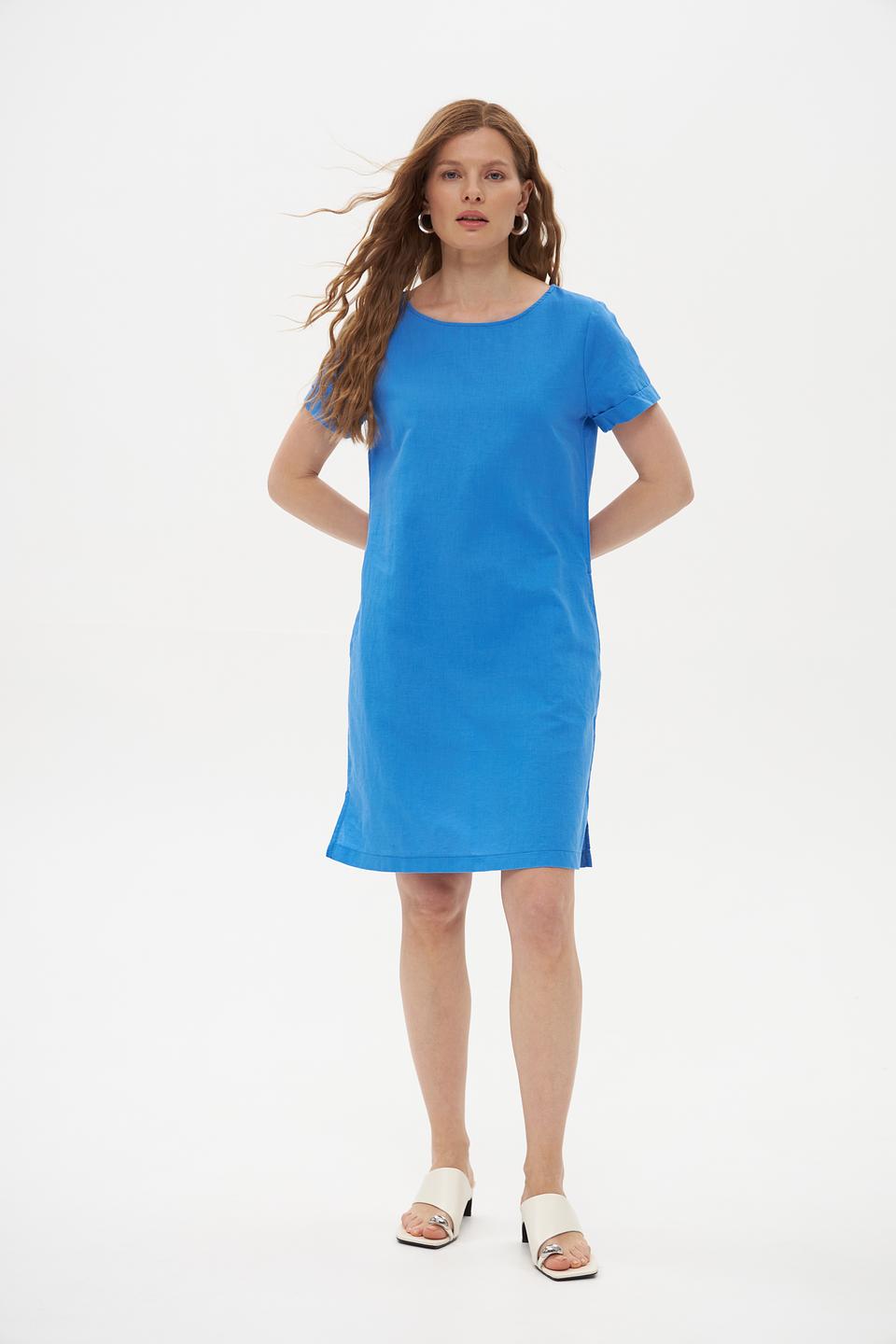 Платье Pezzo голубое приталенное