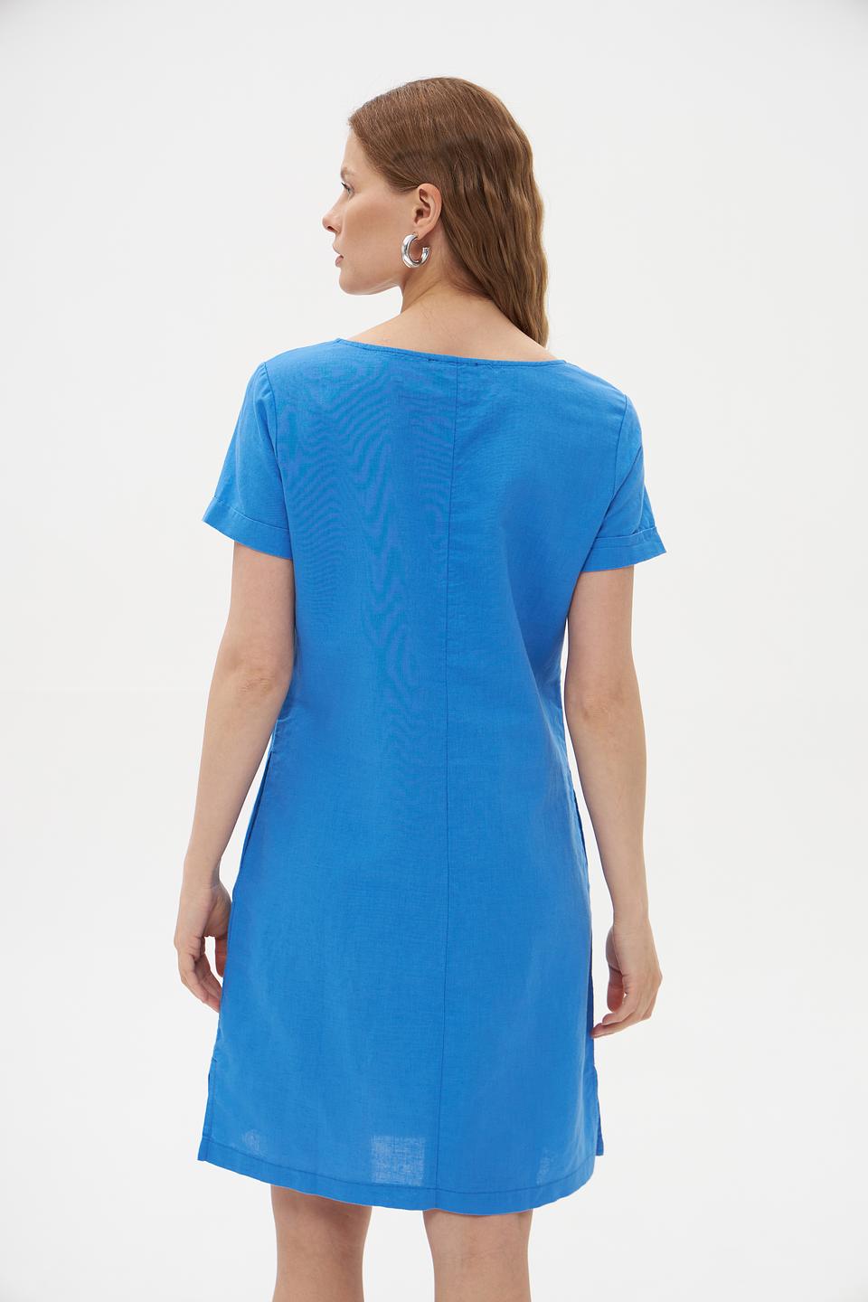 Платье Pezzo голубое приталенное