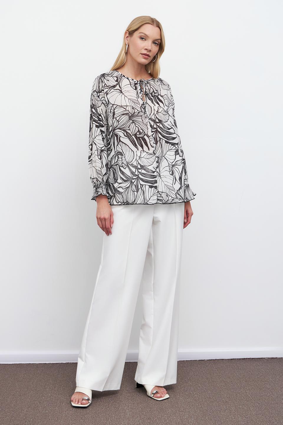 Блуза Pezzo с принтом листья