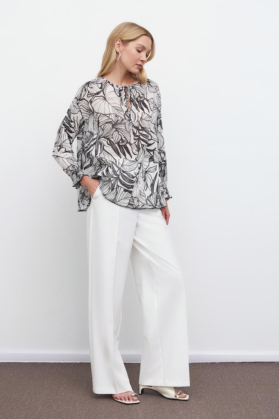 Блуза Pezzo с принтом листья