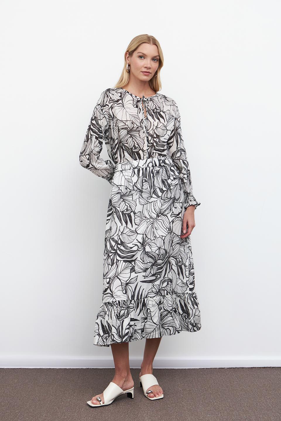 Блуза Pezzo с принтом листья