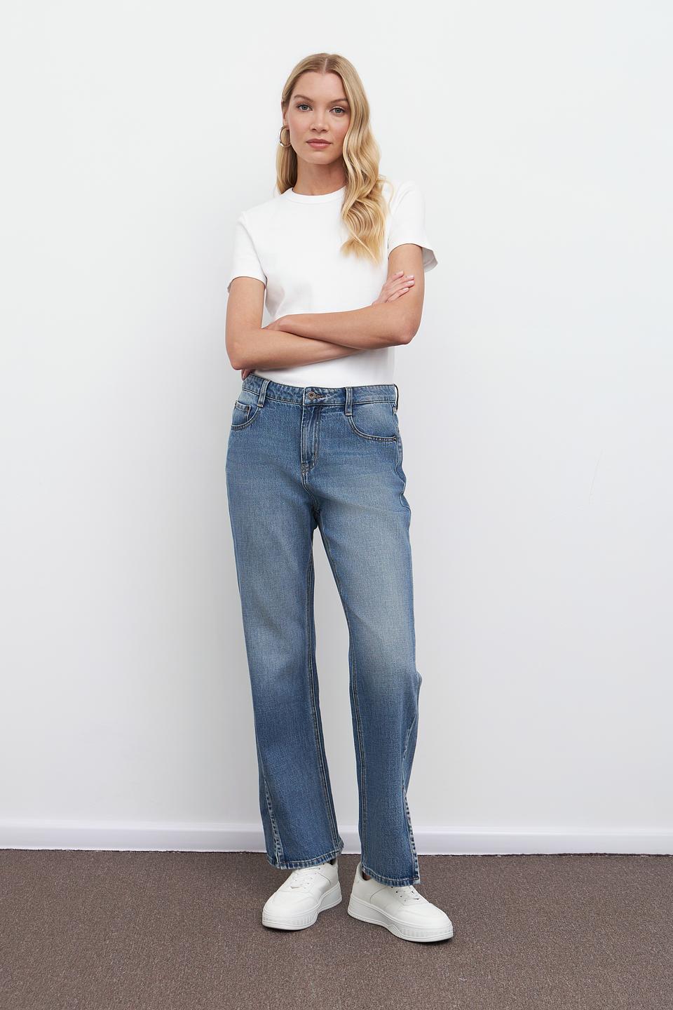 Джинсы Pezzo широкого кроя голубые