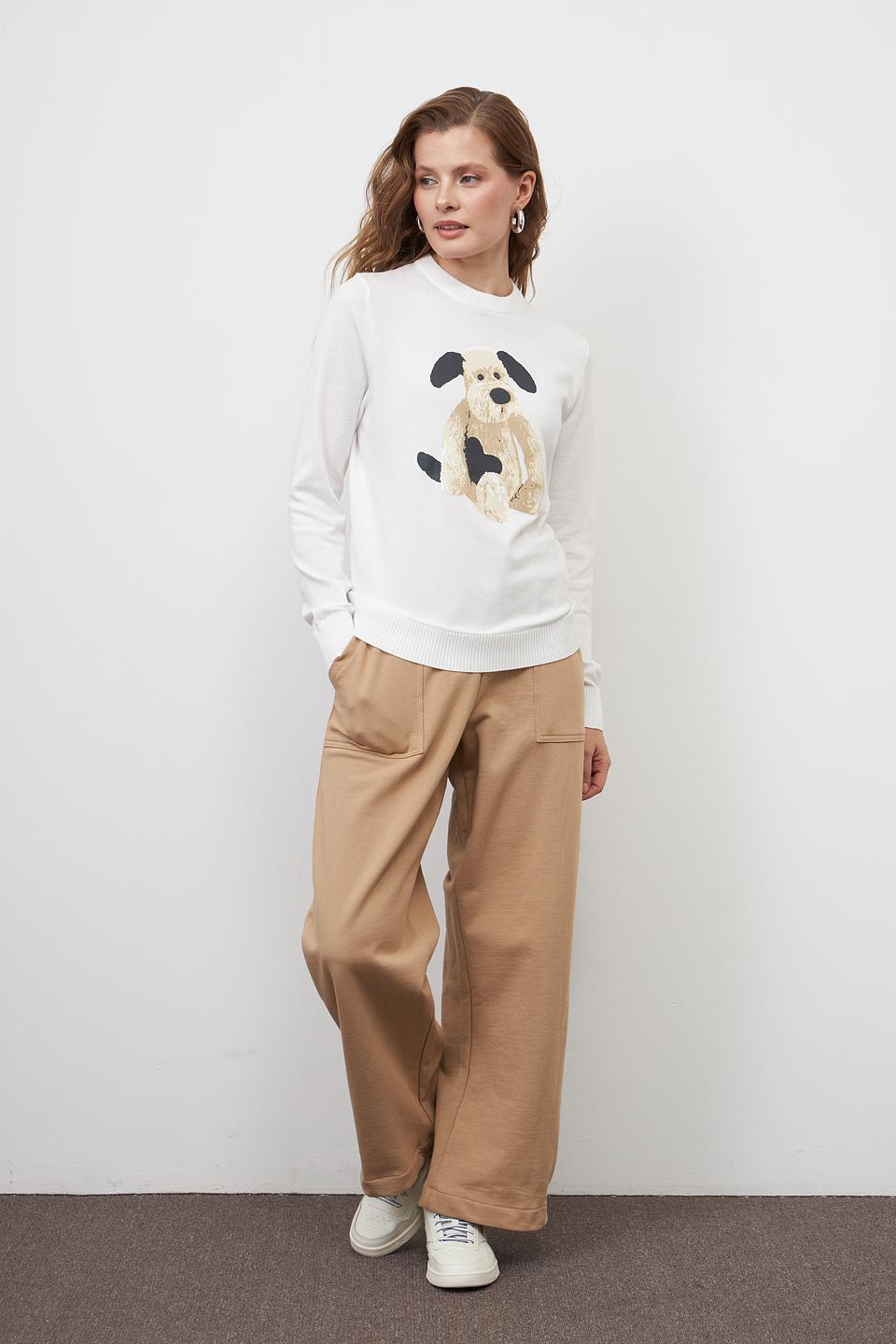 Пуловер Pezzo с принтом щенка