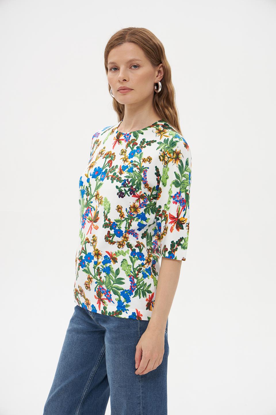 Пуловер Pezzo с цветочным принтом