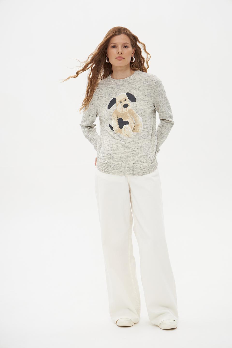 Пуловер Pezzo с принтом собаки