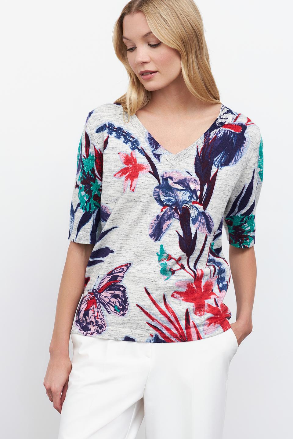 Пуловер Pezzo с цветочным принтом