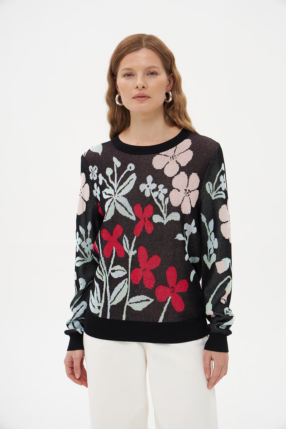 Пуловер Pezzo с цветочным принтом