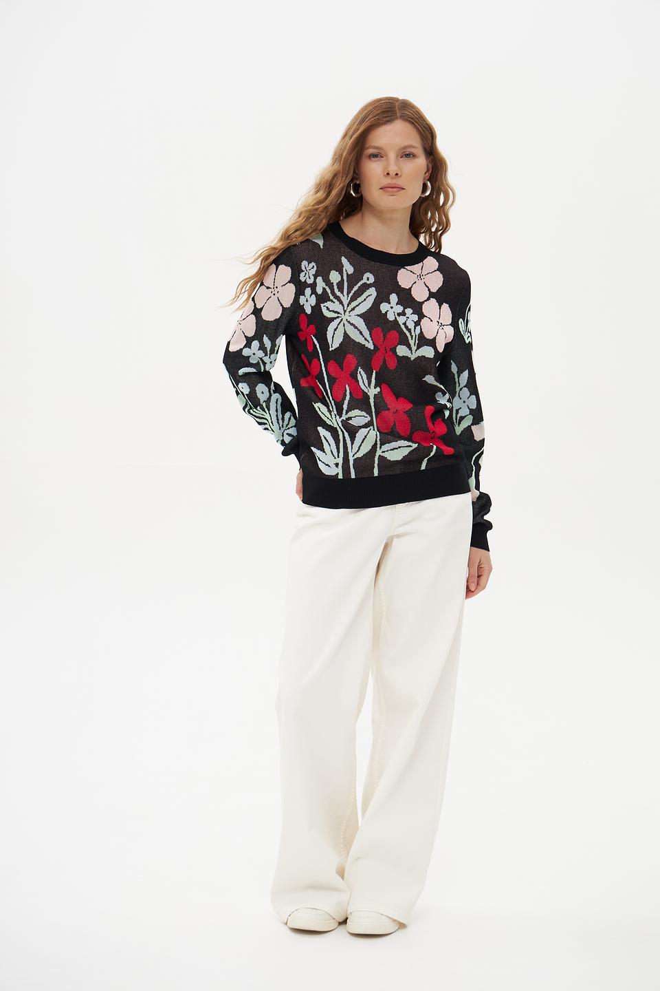 Пуловер Pezzo с цветочным принтом