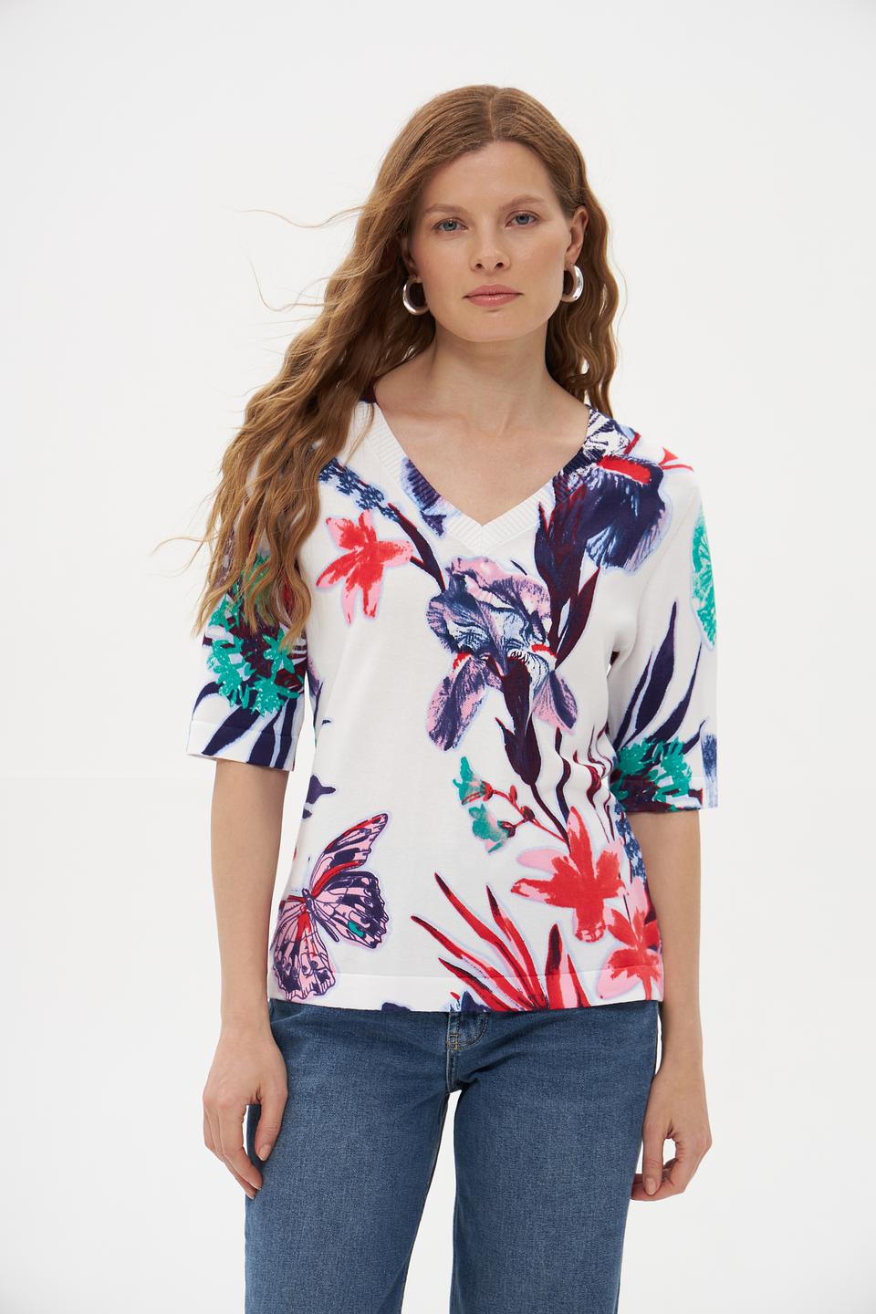 Пуловер Pezzo с цветочным принтом