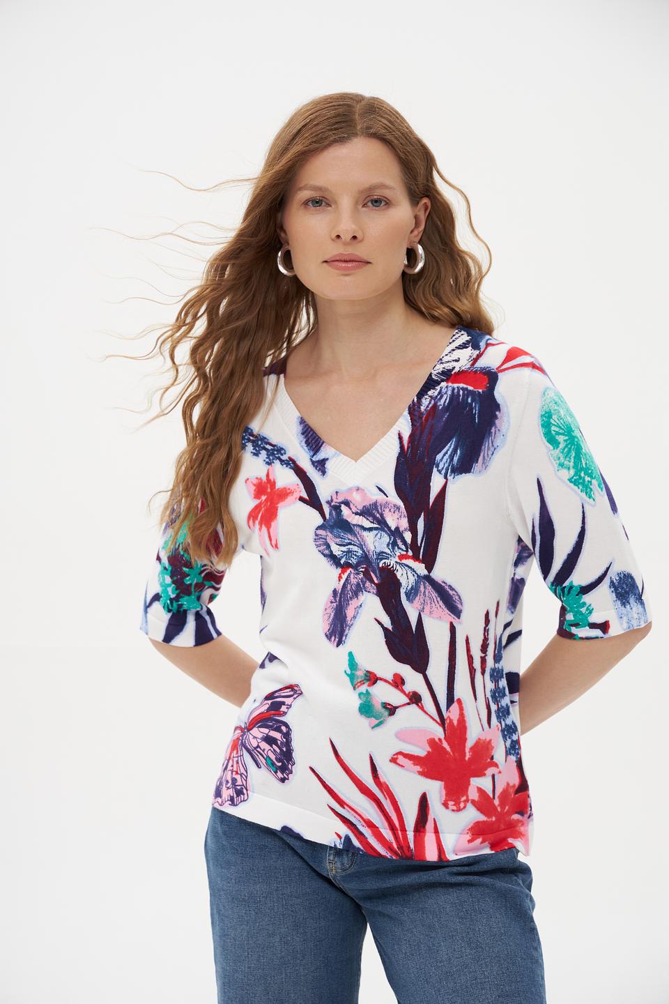 Пуловер Pezzo с цветочным принтом