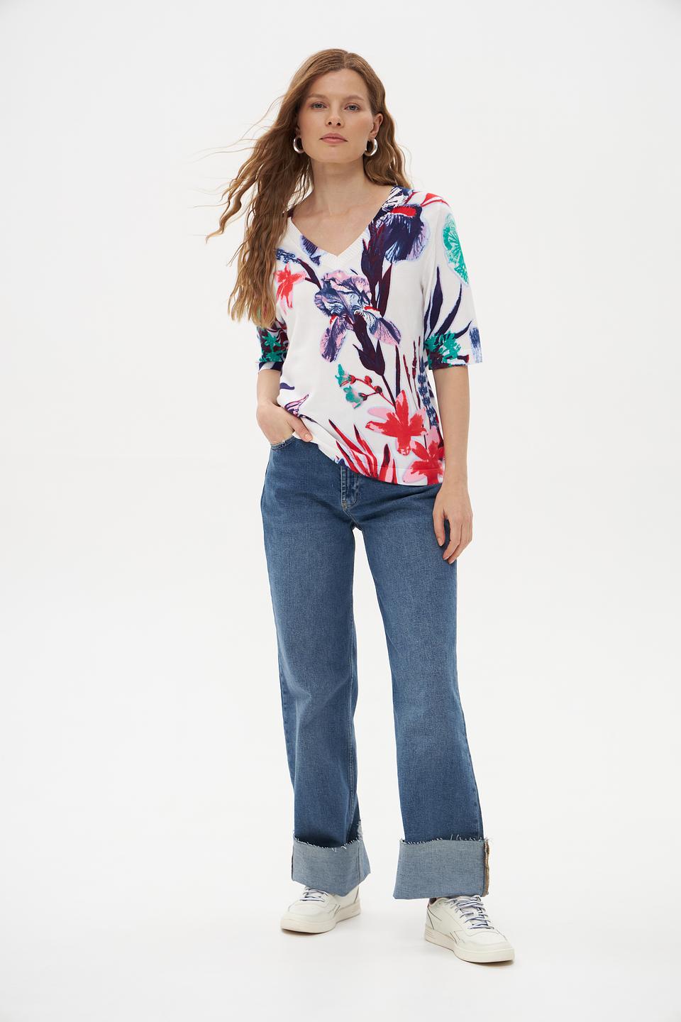 Пуловер Pezzo с цветочным принтом