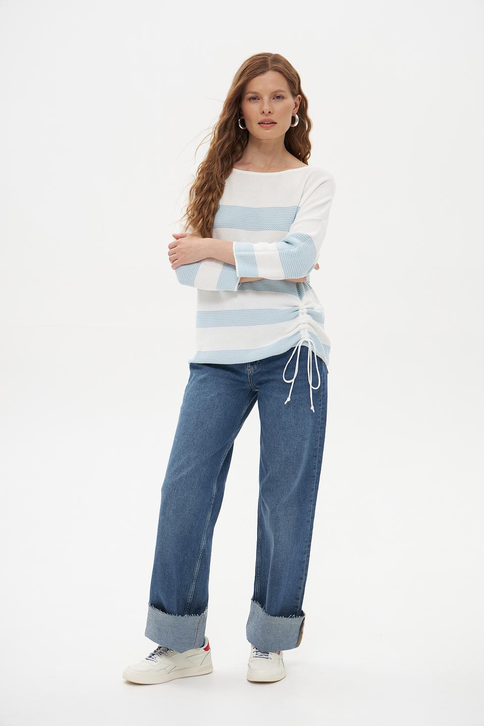 Пуловер Pezzo в полоску с завязками