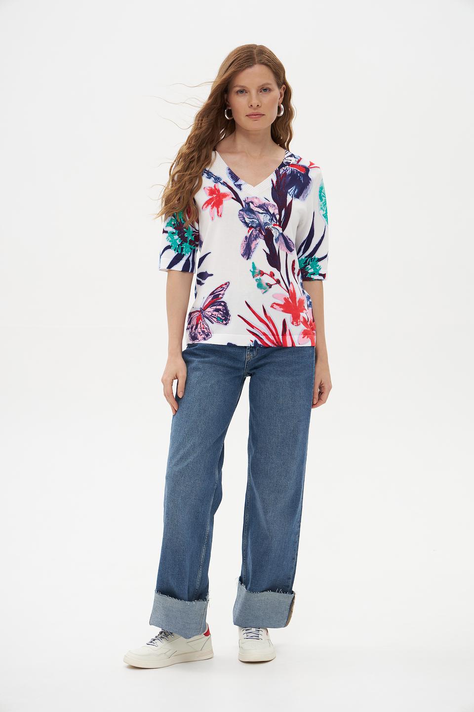 Пуловер Pezzo с цветочным принтом