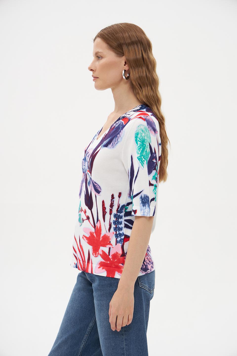 Пуловер Pezzo с цветочным принтом