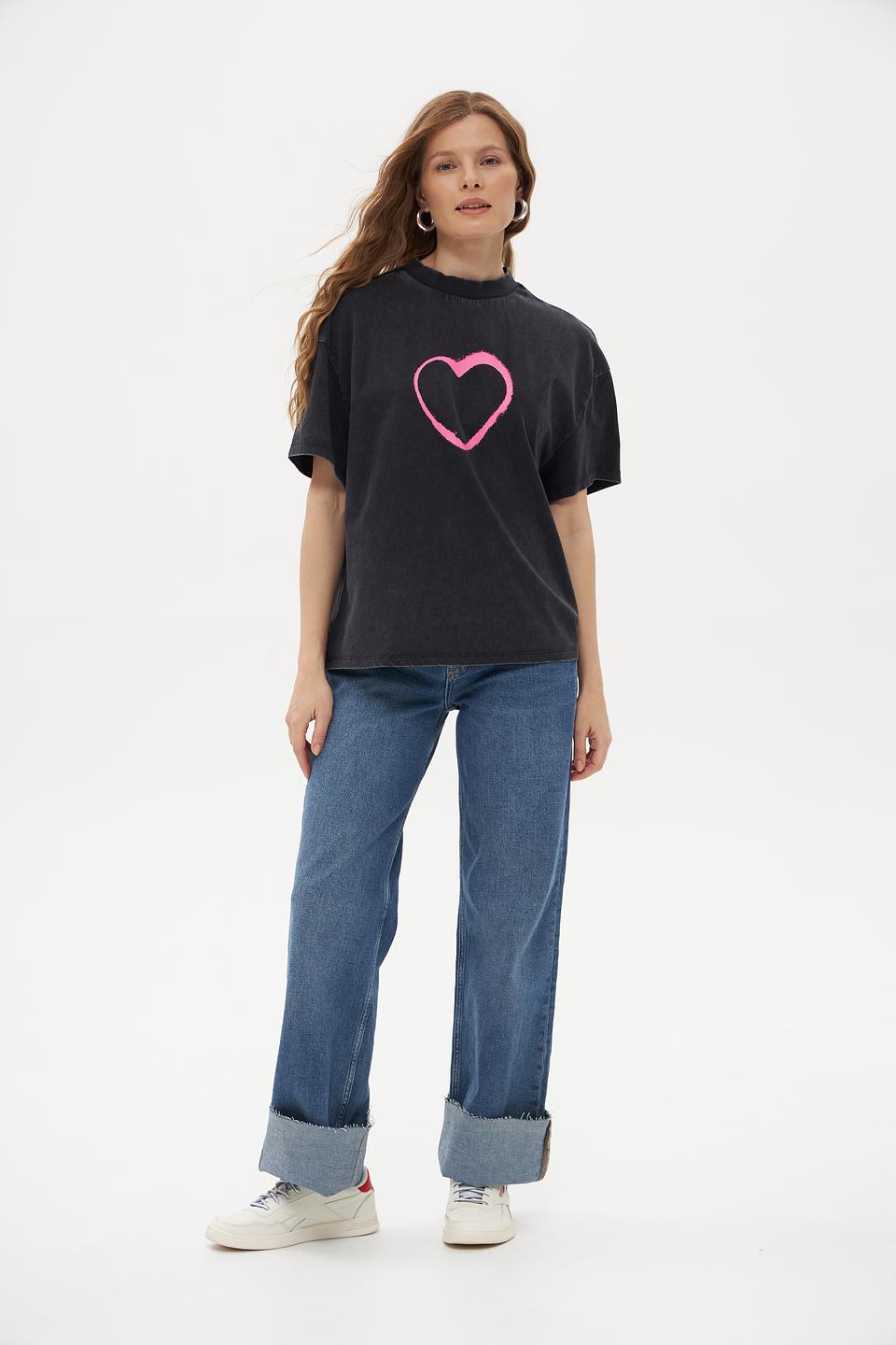 Футболка Pezzo с сердцем чёрная