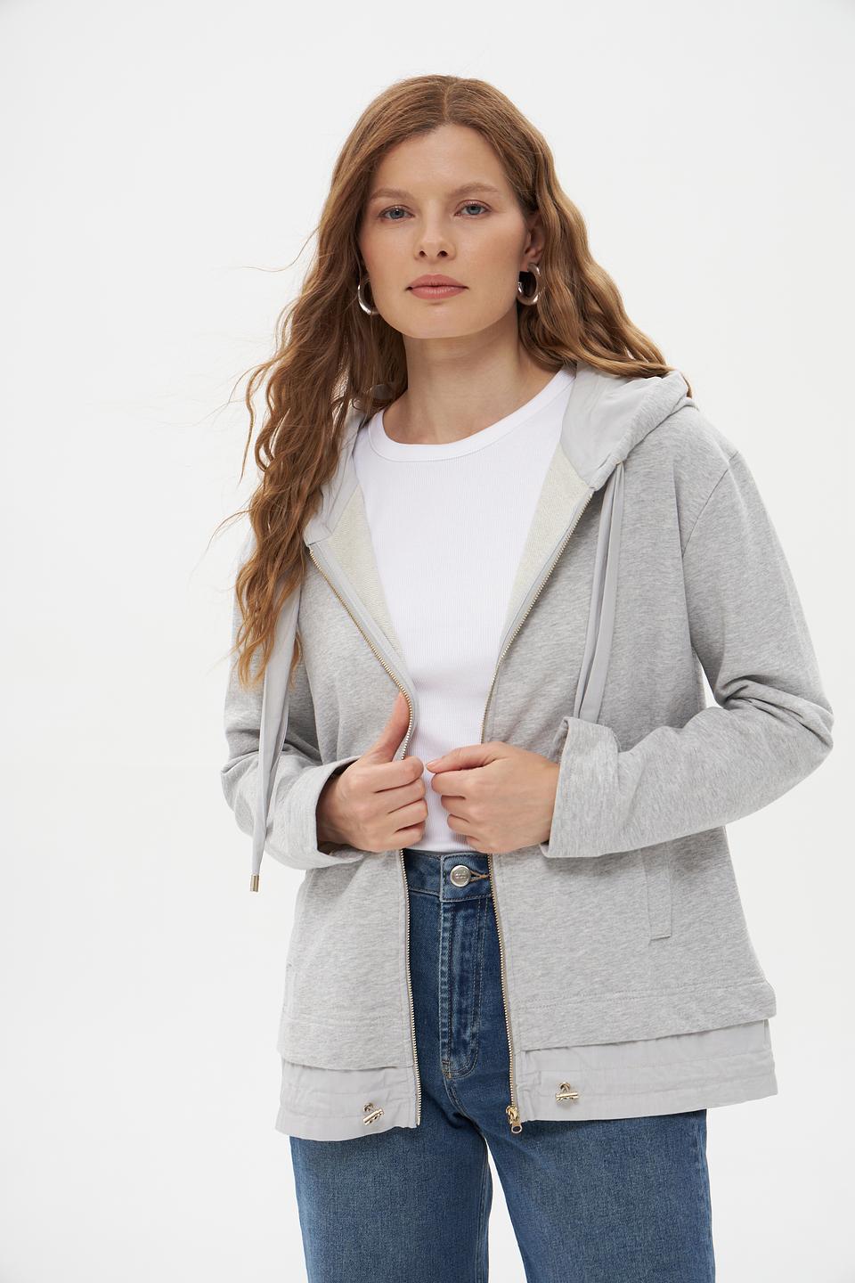 Пуловер Pezzo серый на молнии