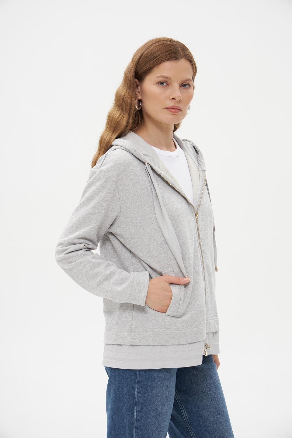 Пуловер Pezzo серый на молнии