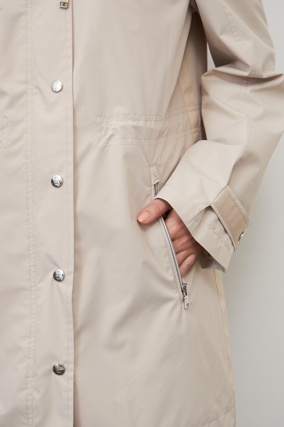 Плащ Pezzo бежевый с капюшоном