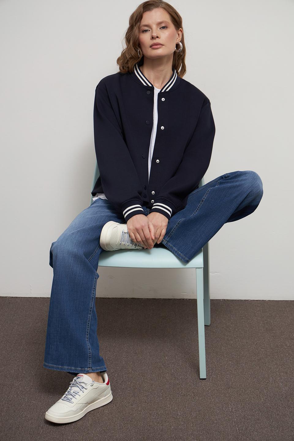 Жакет Oui бомбер темно-синий