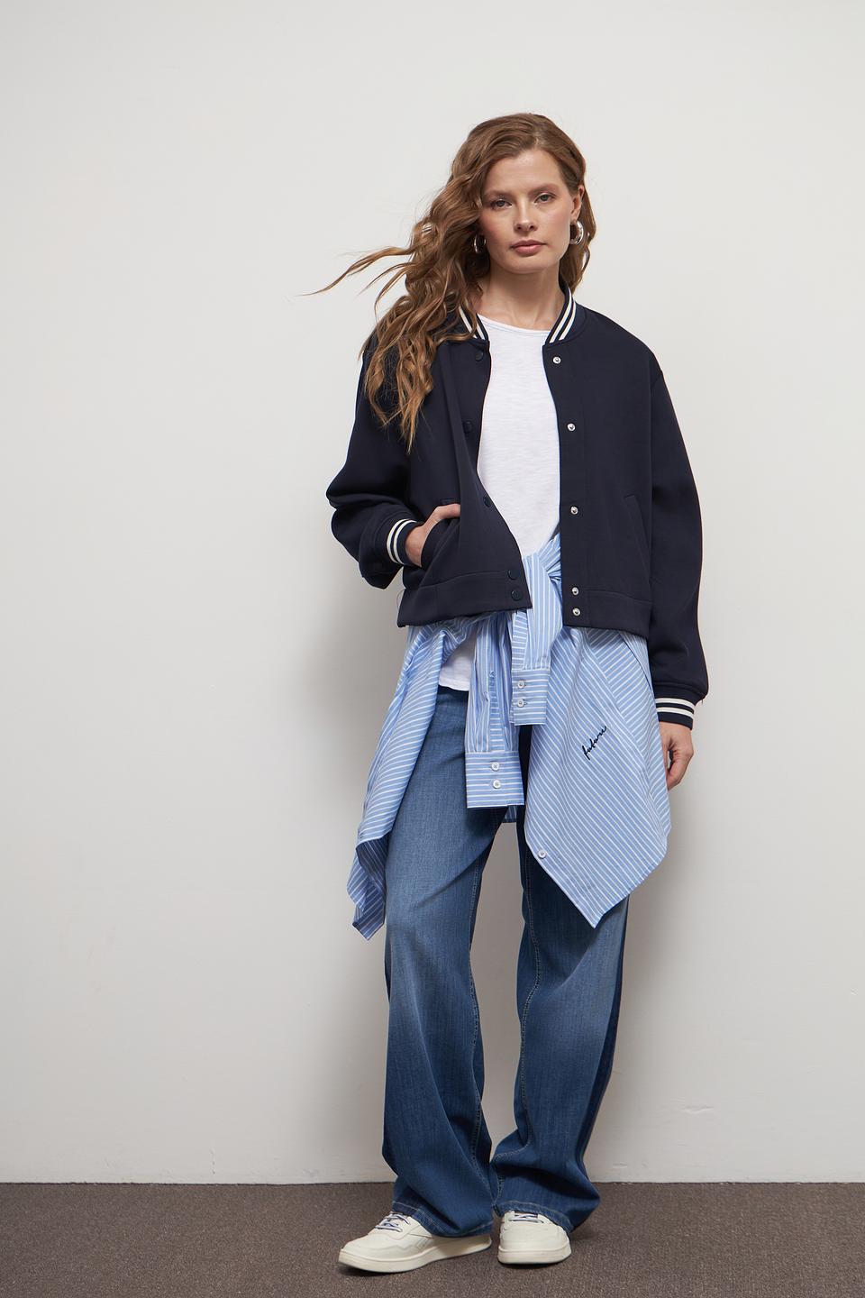 Жакет Oui бомбер темно-синий