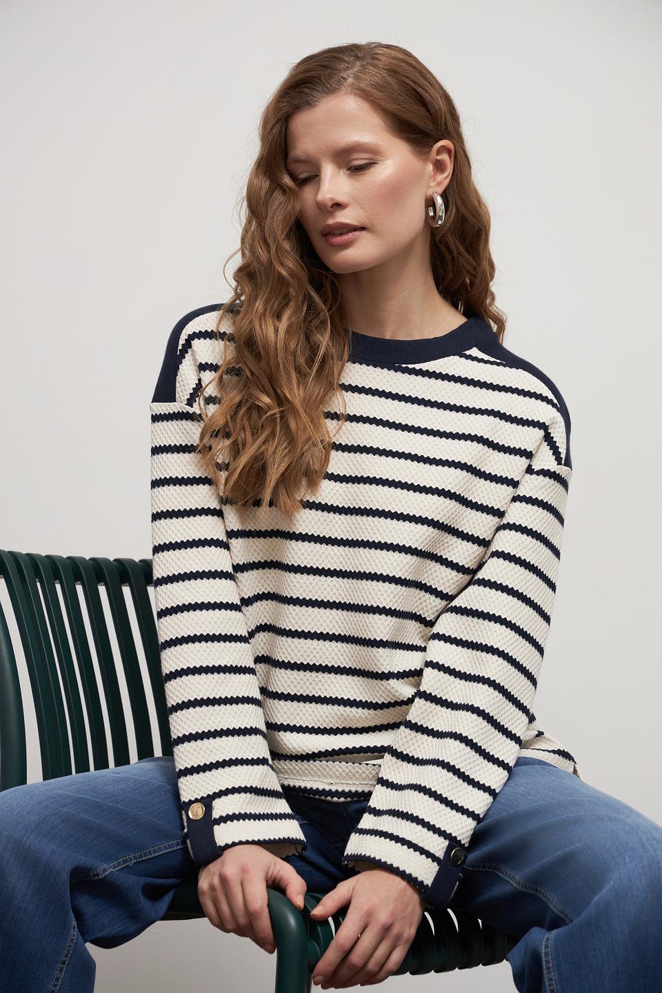 Пуловер Lecomte в полоску