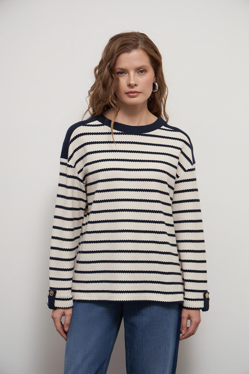 Пуловер Lecomte в полоску
