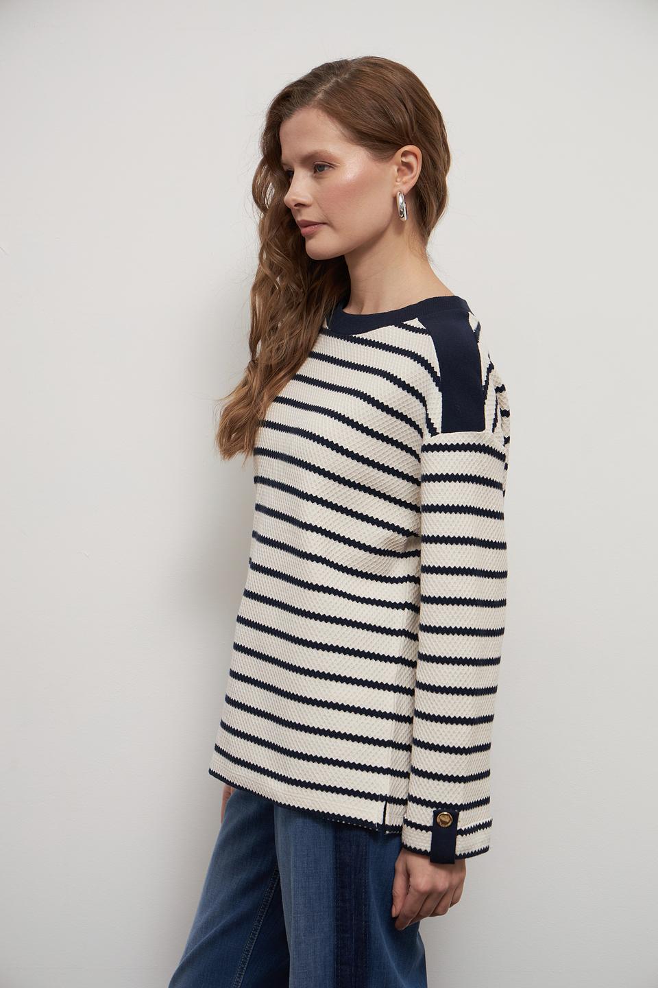 Пуловер Lecomte в полоску