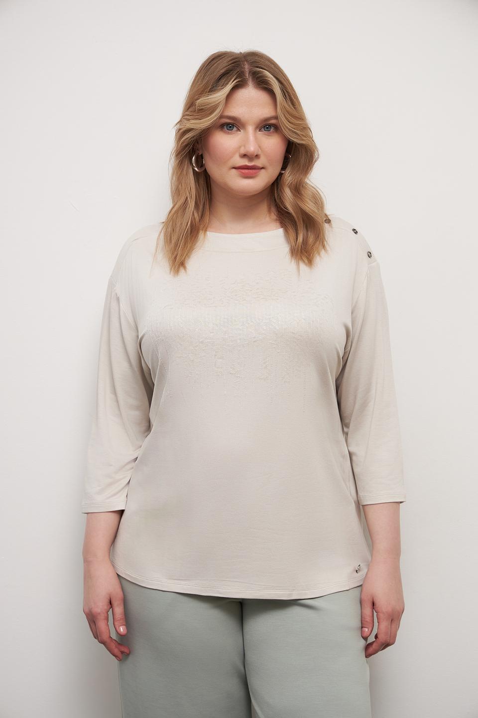 Лонгслив Lebek бежевый с плечами
