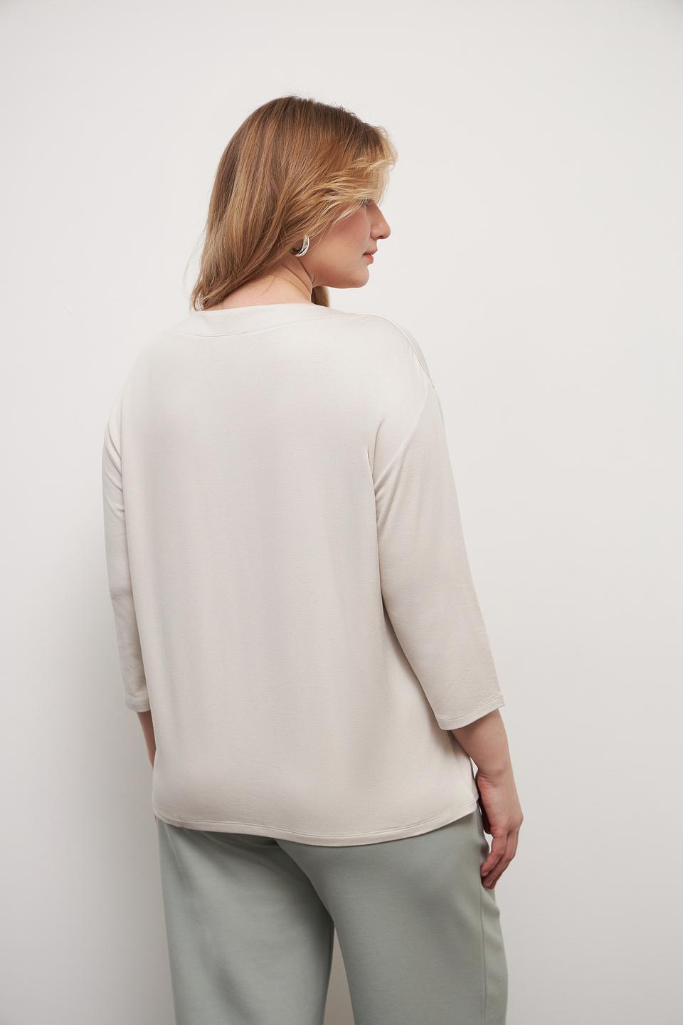 Лонгслив Lebek бежевый с плечами