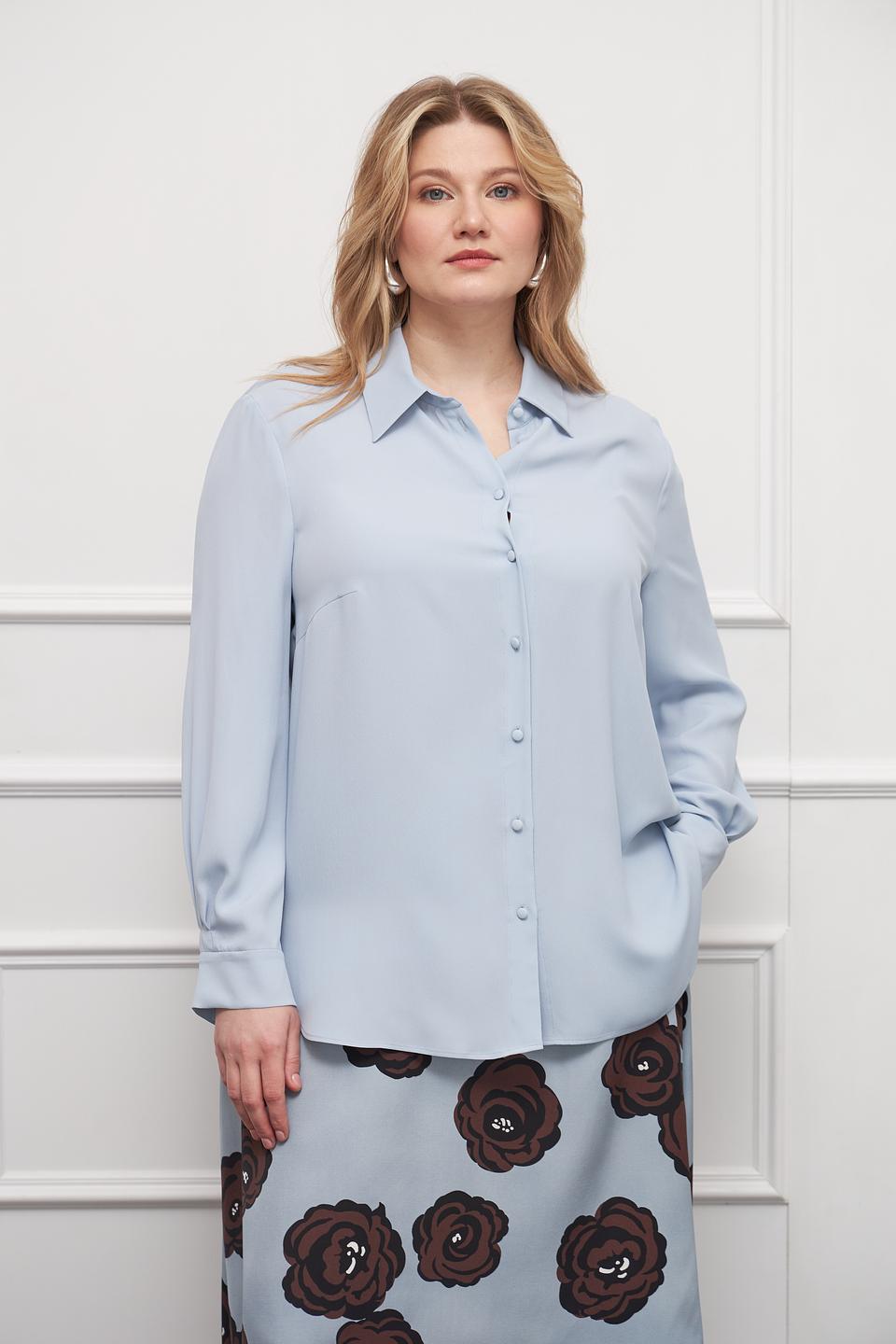 Блуза Luisa Cerano голубая с длинным рукавом