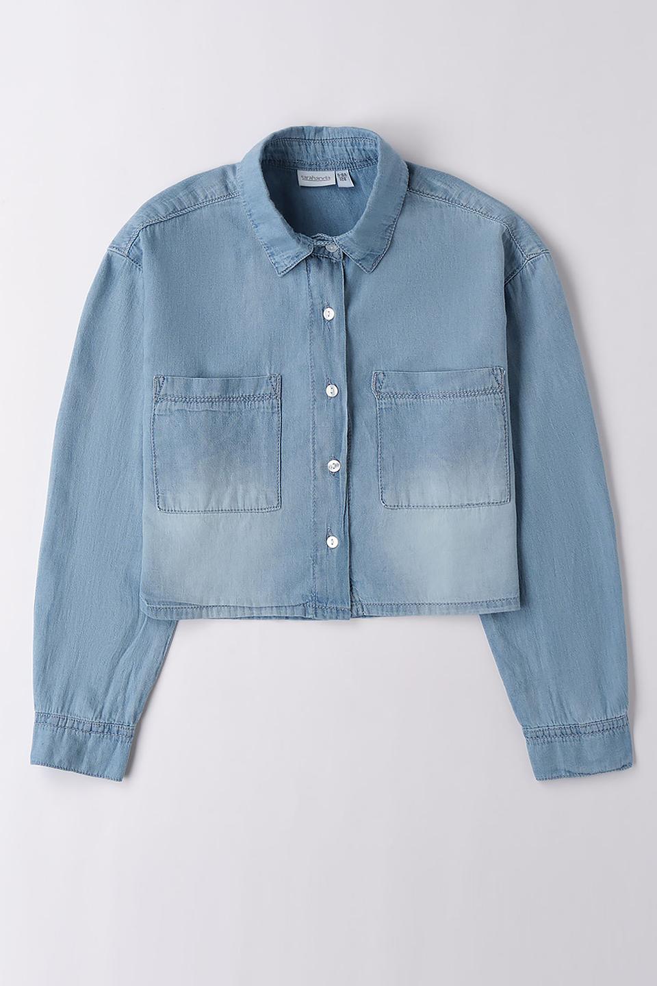 Блуза Sarabanda дев. джинсовая голубая