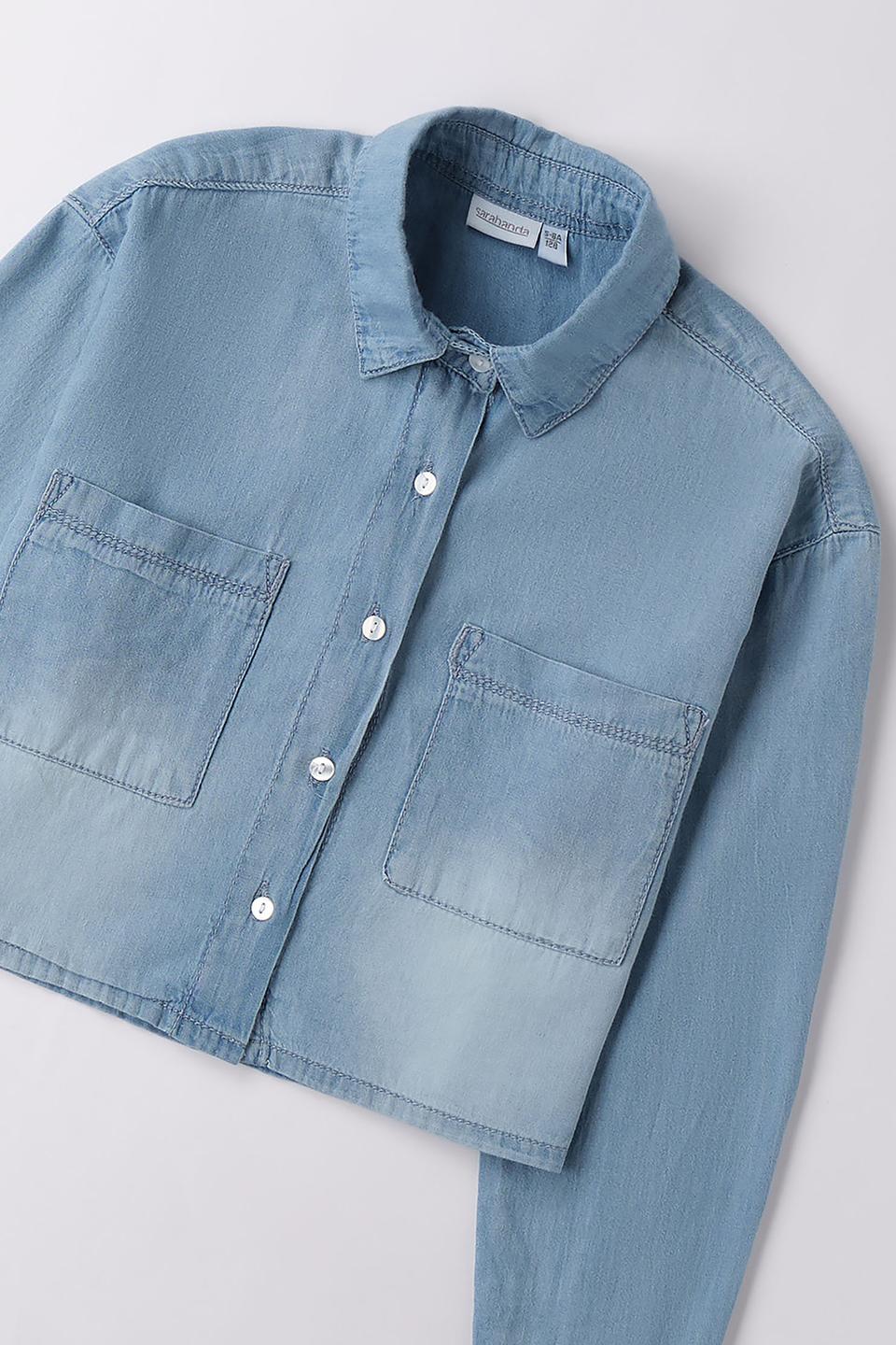 Блуза Sarabanda дев. джинсовая голубая